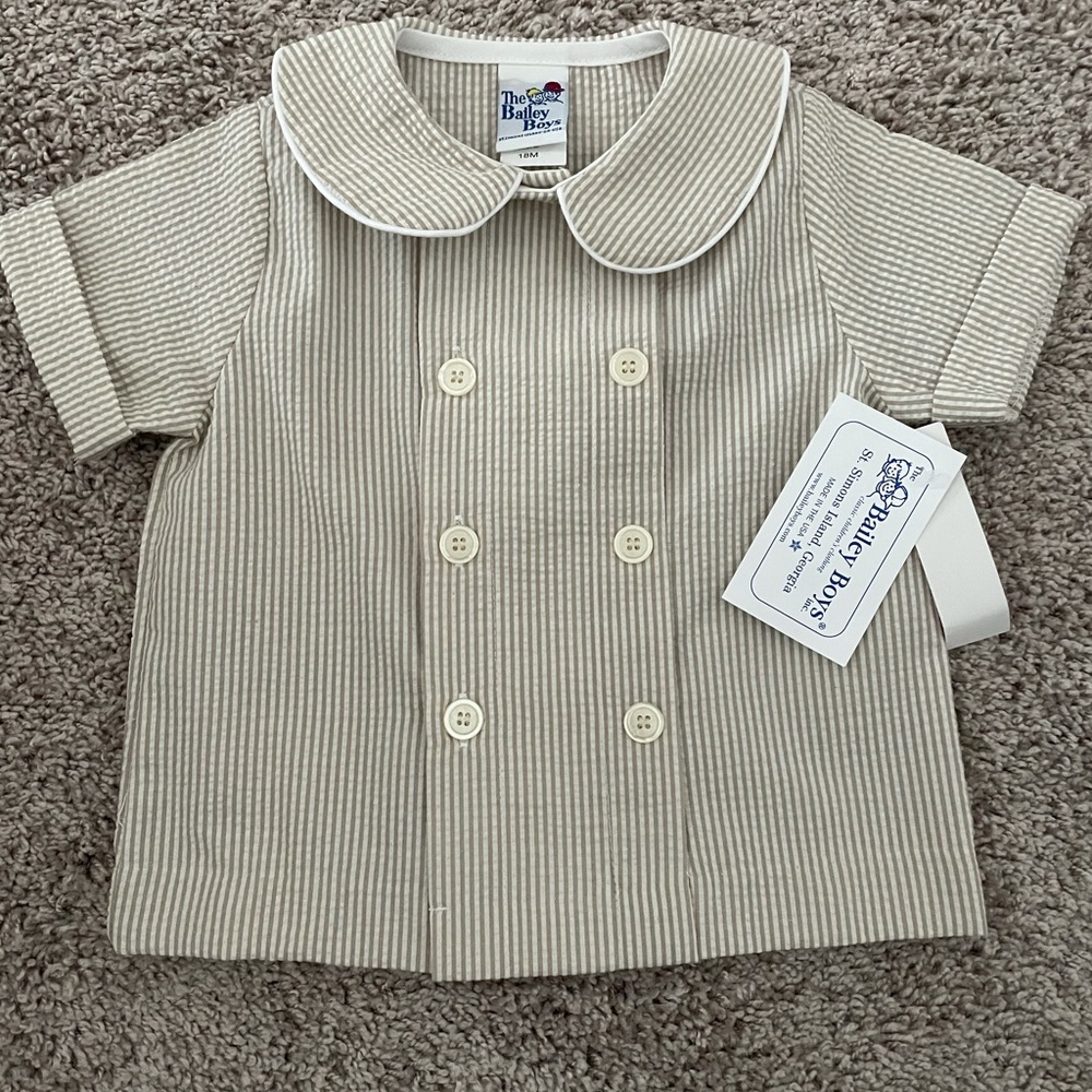 The Bailey Boys seersucker, tan top - never worn